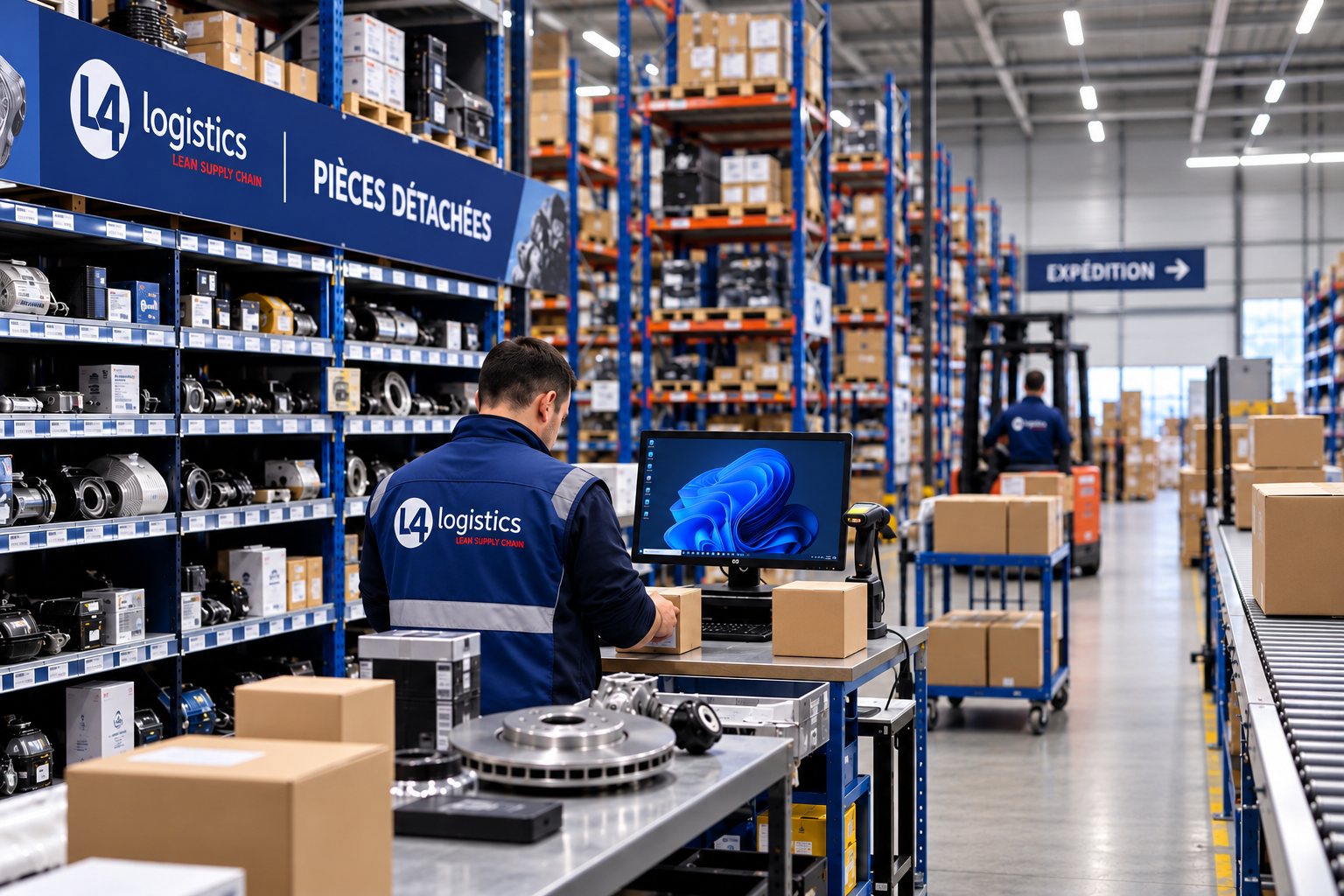 Préparation de pièces détachées dans un entrepôt L4 Logistics